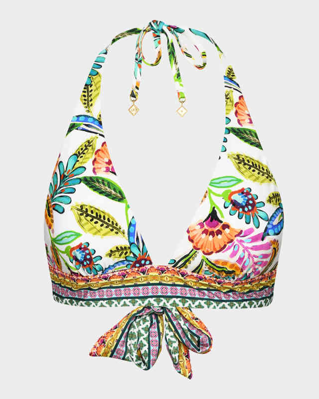 Jungle Banded Halter Bikini Top